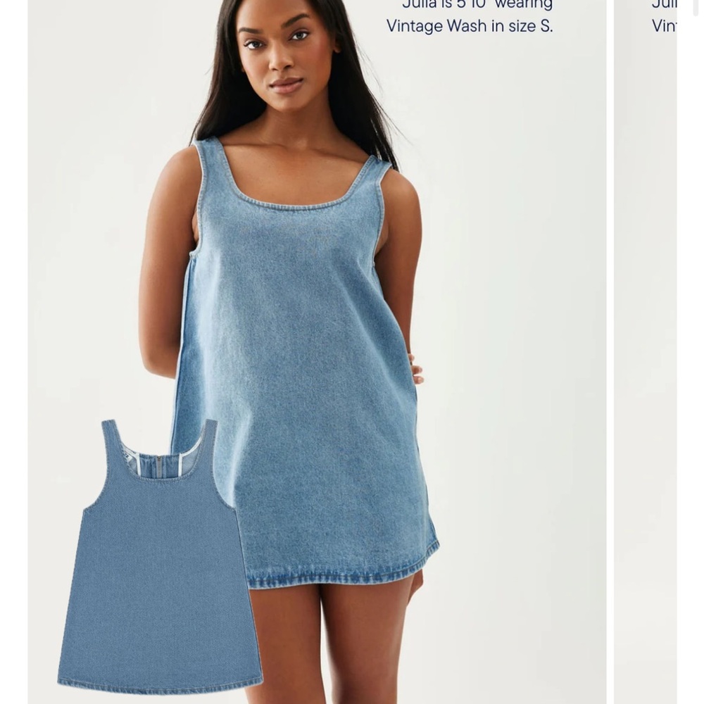 Parke denim mini dress in vintage wash